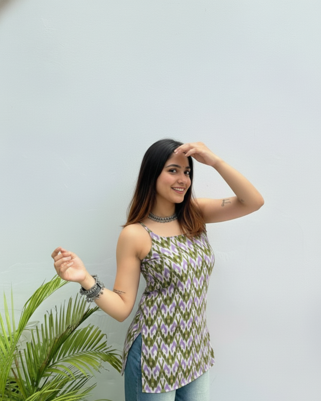 Kavya A1 Sleeveless Cotton Kurti Top