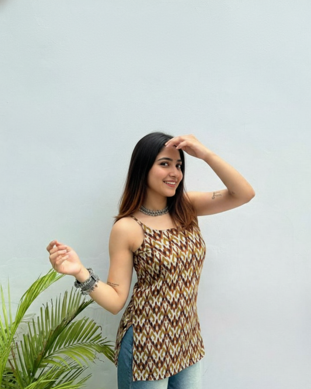 Kavya A1 Sleeveless Cotton Kurti Top
