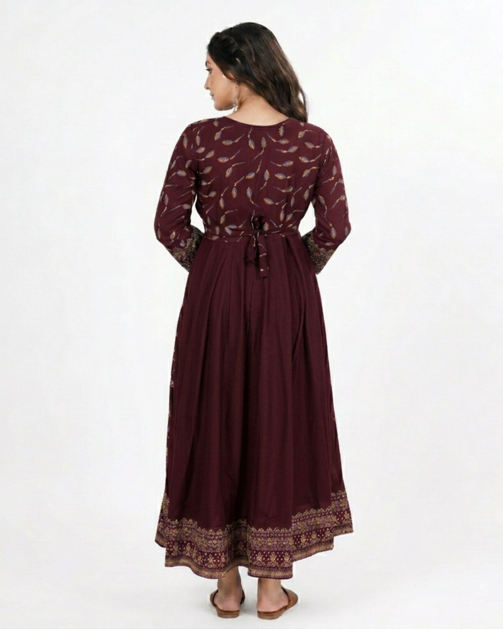 Aruna  Rayon Cotton Printed Flared Kurti A2