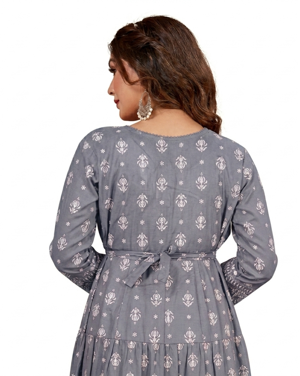 Avani Cotton Printed Kurti with Embroidered Neck b2