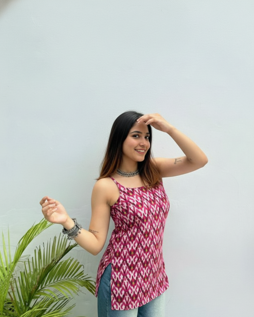 Kavya A1 Sleeveless Cotton Kurti Top