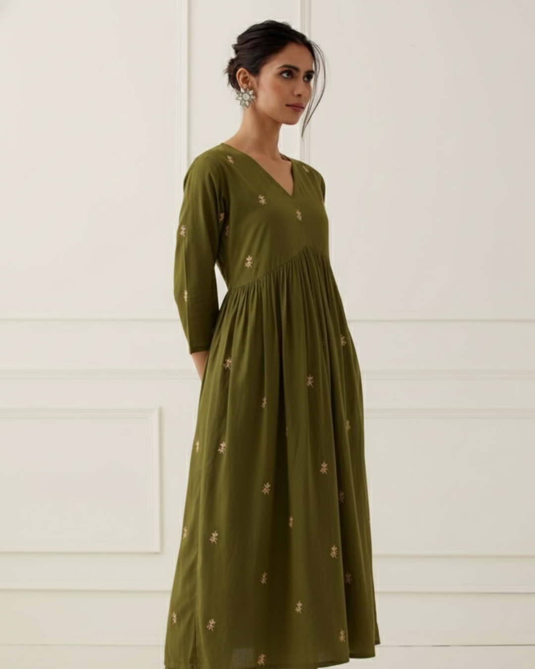 Mayra Rayon Cotton Embroidered Anarkali Kurti D1