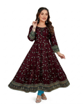 Aruna  Rayon Cotton Printed Flared Kurti A2