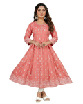 Avani  Cotton Printed Kurti with Embroidered Neck B1